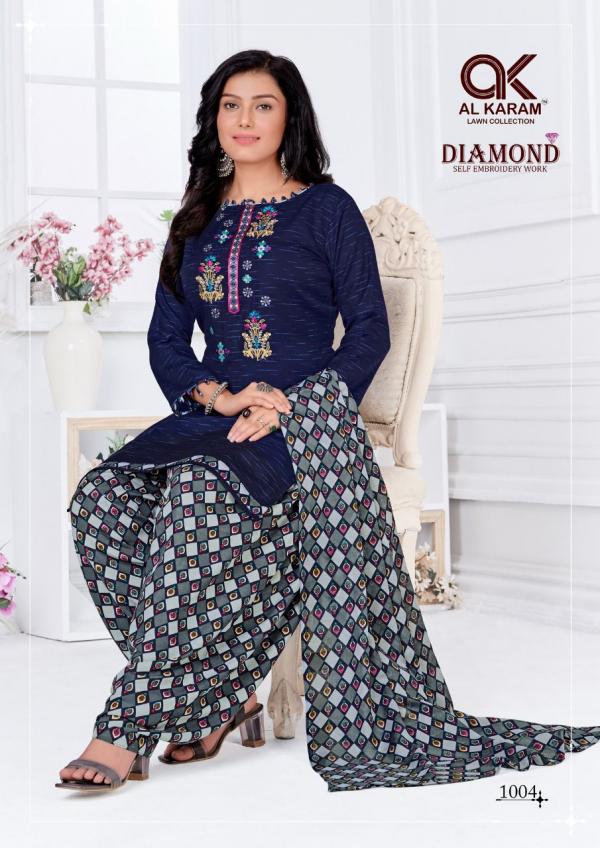 Al Karam Diamond Vol-1 Cotton Designer Pakistani Dress Material